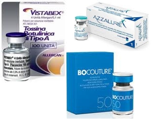Botulino: marche utilizzate dalla dottoressa: Vistabex, Bocouture, Azzalure